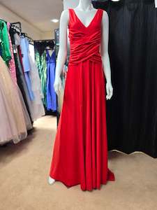 Dresses On Sale New: DPB0160 Stretchy Red Dress with Overlay