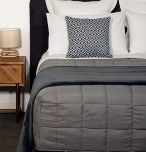 Everest Cosy Box Quilt - Charcoal (Single)