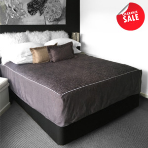 Bedroom: Chapeau Piped Bed Cap - Pewter [CLEARANCE]
