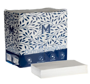 Kitchen: Matthews Quilted Dinner Napkins 1/8 Fold White 2ply 100s (8/CTN)