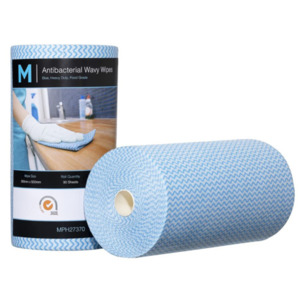 Kitchen: Matthews Antibacterial Wavy Wipes 90s - Blue