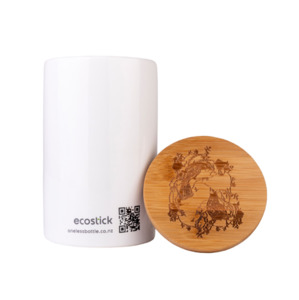 Amenity Trays & Stands: F&B Ecostick Large Ceramic Canister & Lid