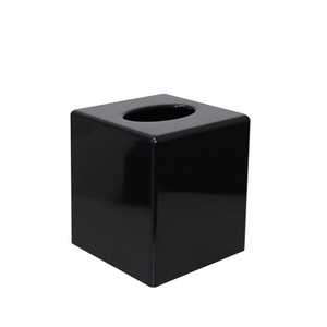Bathroom: Black Cube Tissue Box Cover