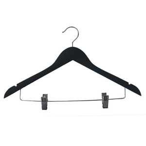 Bedroom: Black Wooden Skirt Clip Hanger