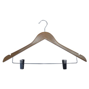 Bedroom: Coat Hanger - Wooden Skirt Clip with Notches
