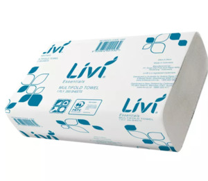 Livi Essentials Slim Multifold Towel 1ply 200s (20/CTN)