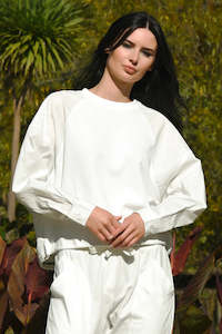 Top: Roll The Splice Top - White/White