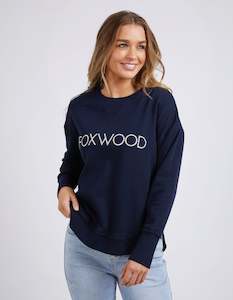 Top: Simplified Metallic Crew - Navy