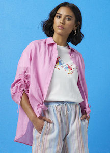 Top: Colourwheel Shirt - Rose