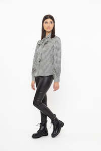 Billie The Label: Kitty Bow Neck Blouse - Geo.