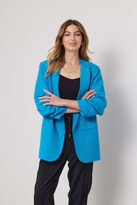 Blazers: Bodhi Linen Blend Blazer - Turquoise