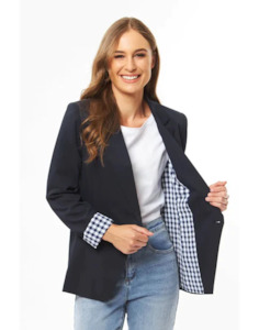 Blazers: Georgie Blazer - Navy Gingham