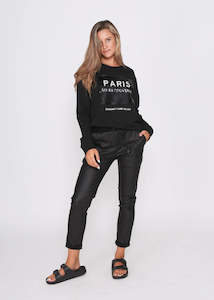 Monaco Jeans: Wax Riley Jogger - Black - Black Band