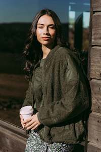 Coats: Arizona Fleece Zip Thru - Khaki