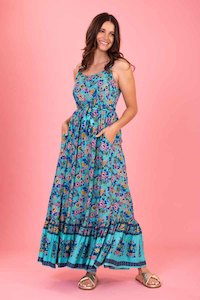 Goldie Maxi Dress - Blue Boho