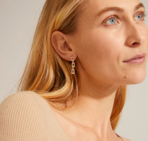Pilgrim Jewellery: Coby Recycled Crystal Earrings - Gold Plated