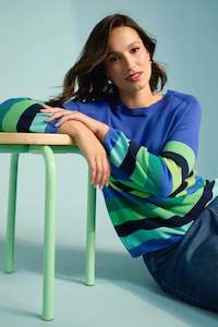 Haven: Florida Stripe Jumper - Cobalt