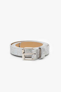 Belts: Silver Glitter Belt