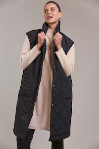 Vests: Argo Long Line Vest - Black