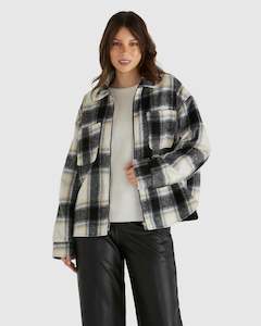Zita Jacket - Charcoal Check Blue
