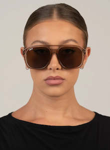 Reina Sunglasses - Trans Olive/Brown.