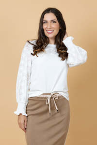 Tommy Embroidered Top - White