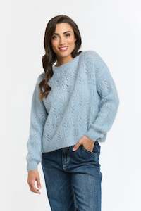 Mohair Pointielle Knit - Soft Blue