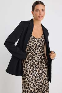 Stories Be Told: Exhibition Satin V-Neck Slip Dress - Animal