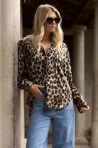 Felix Satin Oversized Shirt - Animal
