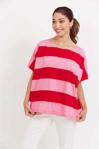 Jardin Stripe TShirt - Garnet