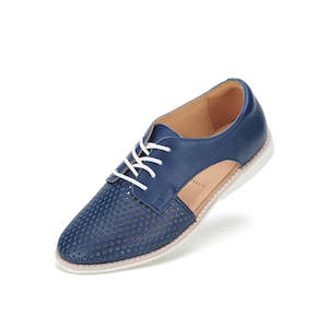 Shoe Sale: Side Cut Punch Shoe - Navy Tumble