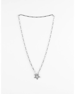 Stella Gemma Sale: Long Link Chain w Star Fob - Silver