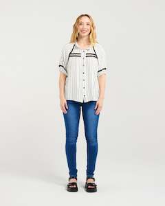 Penelope Blouse - Pinstripe