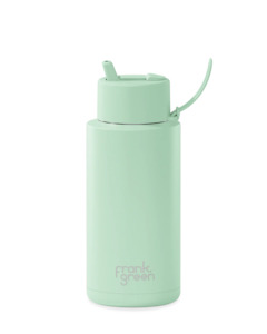 34oz  Ceramic Reusable Bottle Peppermint with Flip Straw Lid