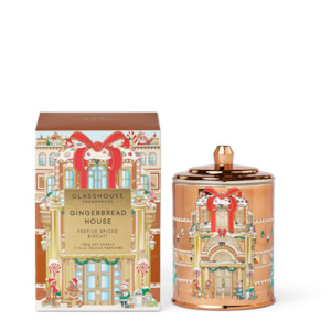 Glasshouse Fragrances Circa: Gingerbread House 380g Triple Scented Soy Candle - Festive Spiced Biscuit