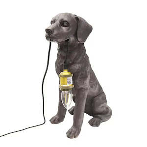Gifts: Labrador Table Lamp - Black