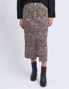 Leopard Denim Skirt - Leopard