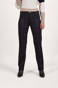 Pant Sale: Slim Leg Full Length Printed Ponti Pant with Fly - Neptune
