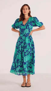Sale Dresses: Connie Puff Sleeve Midi Dress - Mint/Floral