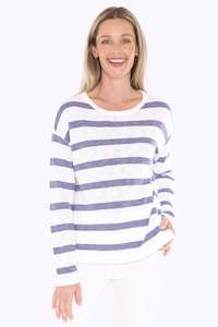 Stripe Slub Pullover - White Chambray