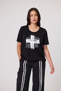 June Pleat Tee - Black