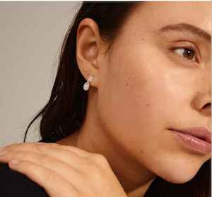 Pilgrim Jewellery: Beat Recycled Crystal Earrings - Silver Plated