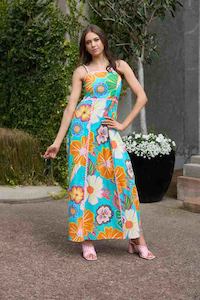 Poppy Maxi Dress - Teal Floral