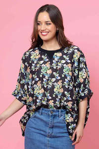 Charlo: Lola Swing Top - Black Floral