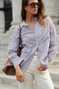 Stories Be Told: You Got This Oversized Shirt - Chocolate Stripe