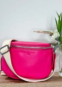 Lemon Tree: Dani Leather Bag - Fuchsia