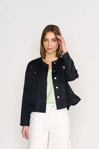 Vassalli: Jacket with Frill Hem - Ink