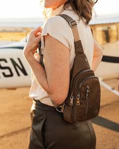 Boyd Nylon Sling Bag - Chocolate