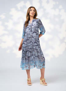 Stevie Midi Dress - Indigo Multi