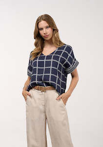 Lyrical Top - Navy Bone